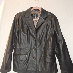 Terry Lewis Classic Luxuries Black Leather Blazer